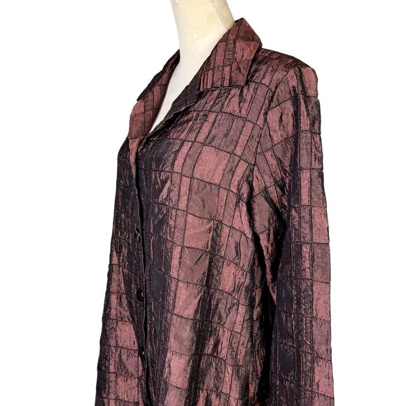 Rebekah Vintage Womens Quilted Brown Button Up Collared Padded Long Jacket - Picture 5 of 11